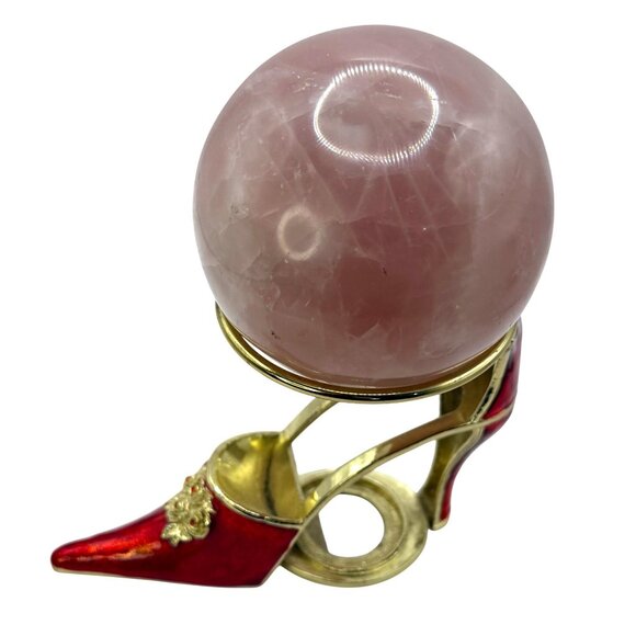 Vintage Brass Metal Scroll Sphere Crystal Ball Stand Orb Stand Crystal Display - Picture 3 of 6